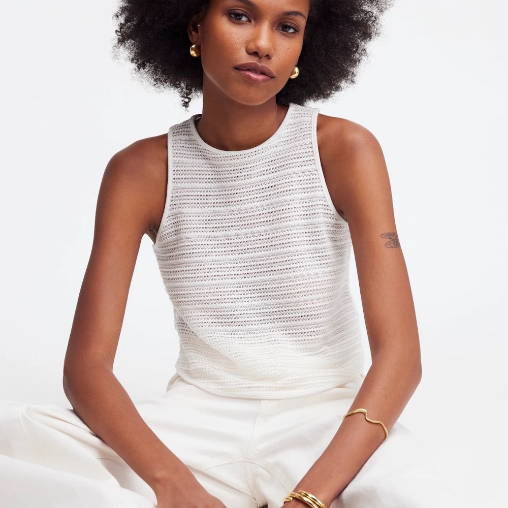 Madewell Crochet-Knit Cutaway Tank